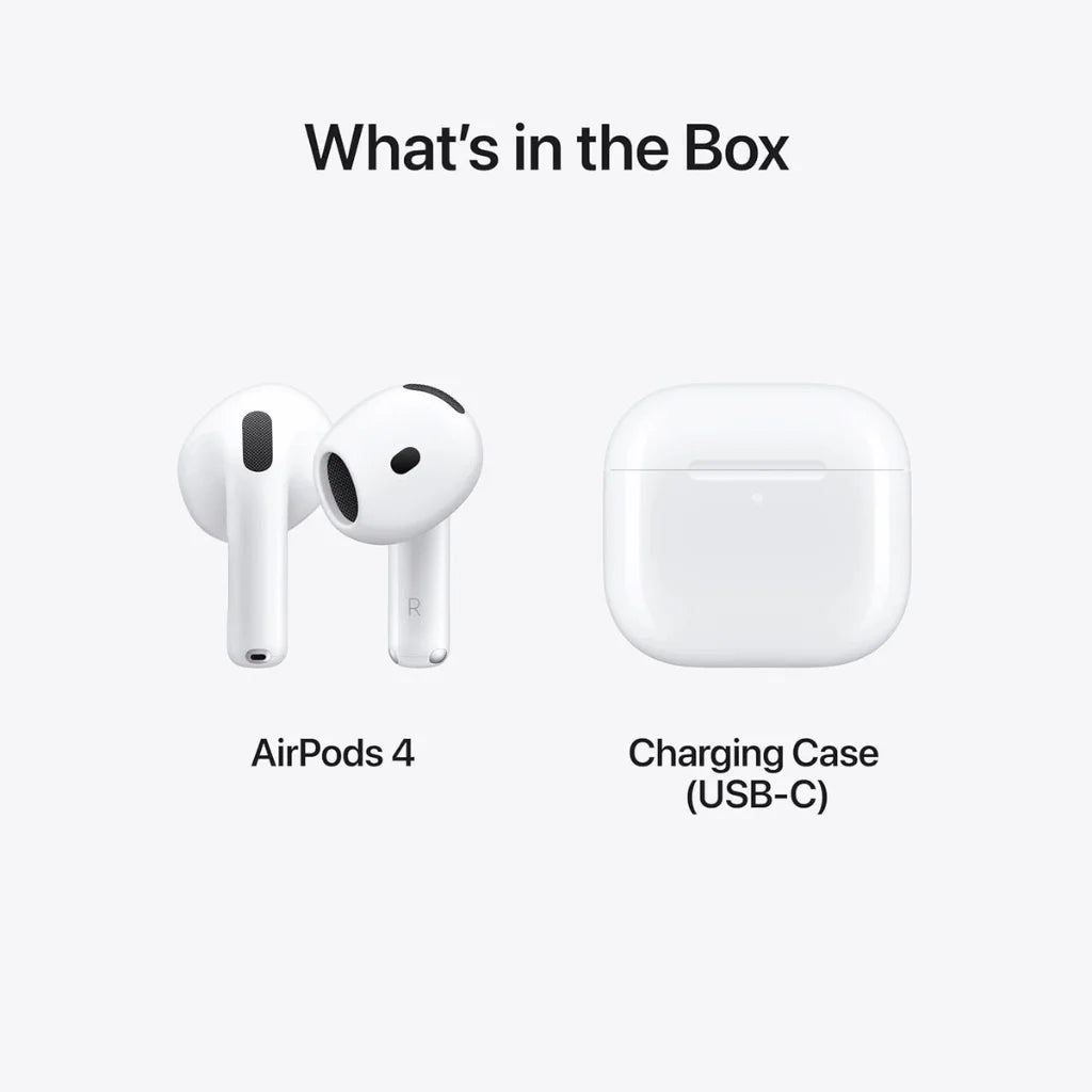 AirPods 4 with charging case on a white background