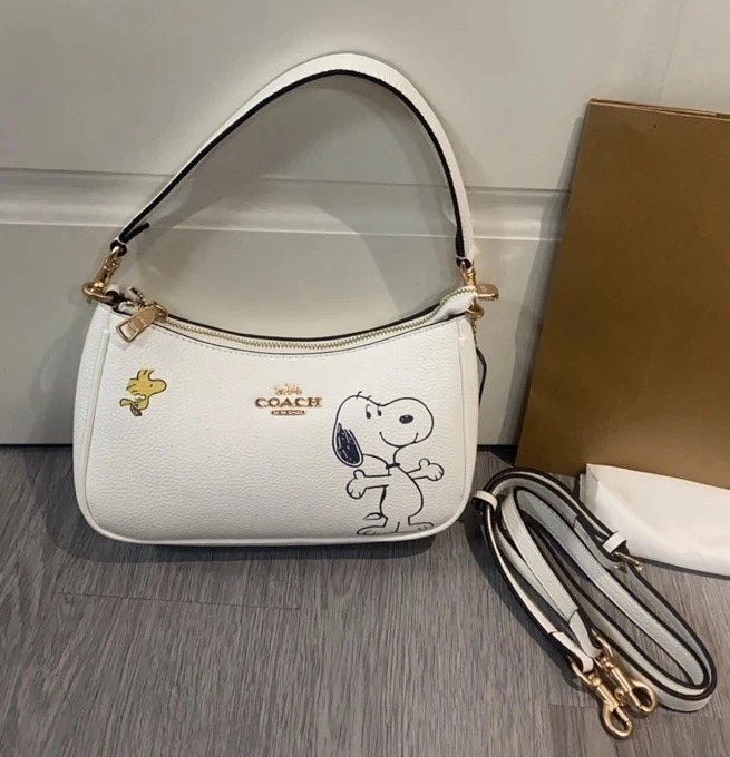 Coach x Peanuts Teri Shoulder Bag with Snoopy, Chalk Multi, CBJ76