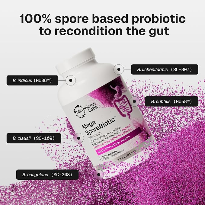 Microbiome Labs MegaSporeBiotic Spore Probiotic, 180 Capsules