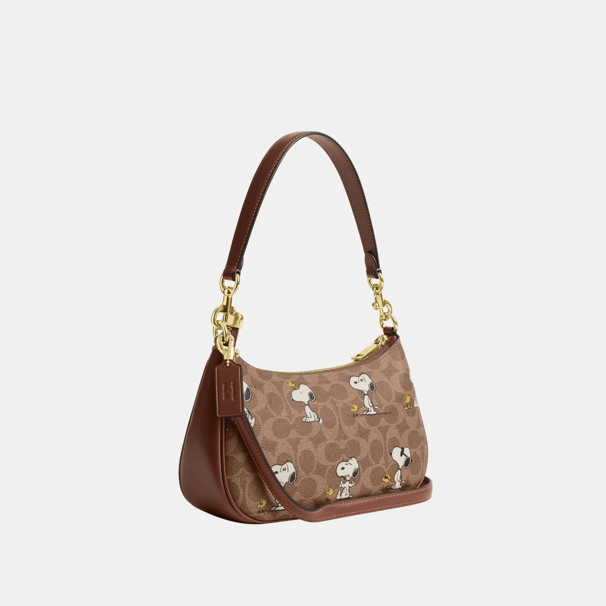 Coach Teri Shoulder Bag CBJ88 with Snoopy Print in Signature Coated Canvas