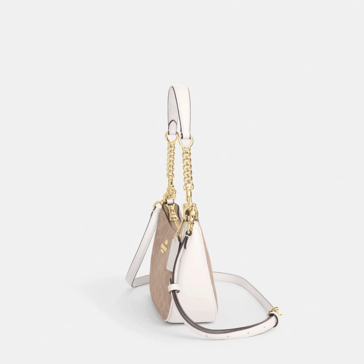 Coach Teri Shoulder Bag CV933 in Gold/Sand/Chalk Signature Canvas