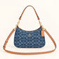 Coach Teri Shoulder Bag CAF82 in Blue Signature Denim with Vachetta Leather
