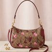 Coach Teri Shoulder Bag CY694 with Cherry Print in Signature Coated Canvas