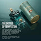 Perfume bottle and packaging with text on a dark background