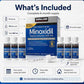 Kirkland Minoxidil Topical Solution packaging with detailed information on a white background