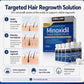 Kirkland Minoxidil hair regrowth solution packaging and usage instructions on a white background.