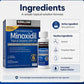 Kirkland Minoxidil topical solution packaging with ingredients list on a white background