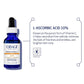 A bottle of Obagi Medical Professional-C 10% L-Ascorbic Acid serum shown next to informational text on a white background.