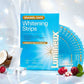 Lumineux whitening strips packaging with a blue background
