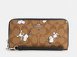 Coach x Peanuts Long Zip Around Wallet with Snoopy and Woodstock, Khaki