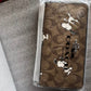 Coach x Peanuts Long Zip Around Wallet with Snoopy and Woodstock, Khaki