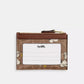 Coach x Peanuts Mini Skinny ID Case, Snoopy Print Signature Canvas, Tan