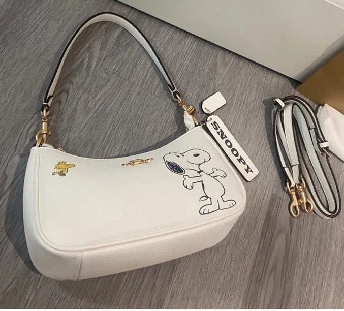 Coach x Peanuts Teri Shoulder Bag with Snoopy, Chalk Multi, CBJ76